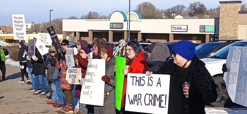 Minot protest opposes U.S. actions toward Venezuela
